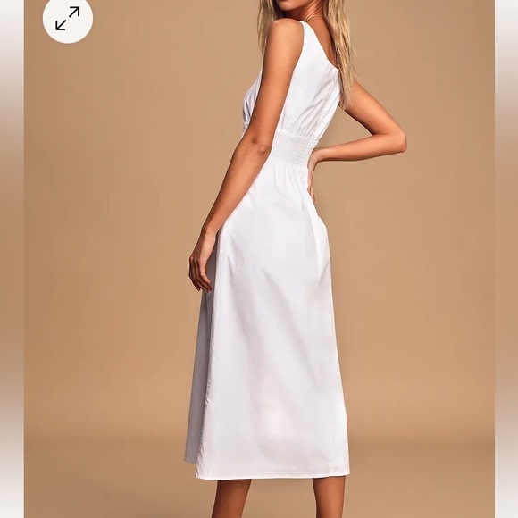 Lulu’s Simplicity is Best white sleeveless midi dress size Large - Picture 4 of 13